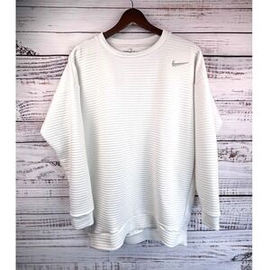 Nike Golf Dri-FIT White Long Sleeve Lightweight Sweatshirt Mens M Ribbed Quilted